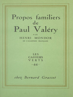 cover image of Propos familiers de Paul Valéry